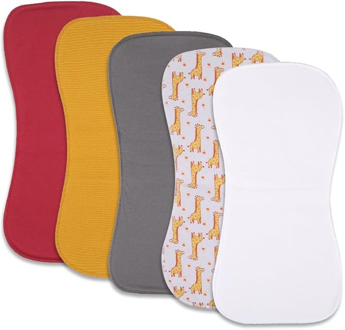 Baby Burp Cloths, Soft Absorbent Towel, Unisex, Easy to Use, 5 Pack (Multi-cjl)