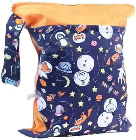 Grab and Go Waterproof Washable Reusable Diaper Wet Dry Cloth Diaper Bags, Winter overture