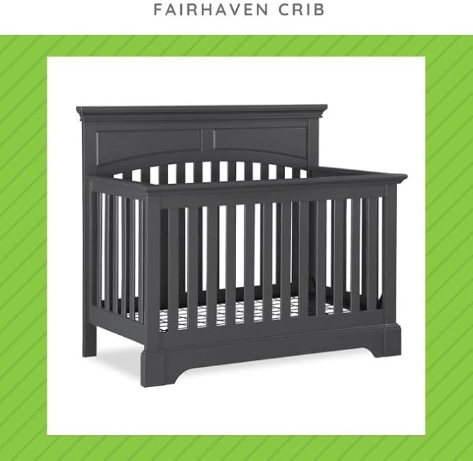 Full-Size Conversion Kit Bed Rails for Bertini Baby Convertible Cribs by Dorel - Solid Wood Rail - Toddler & Adult Bed Rail for Full-Size - Essential Nursery & Baby Furniture (Slate Grey - Fairhaven)