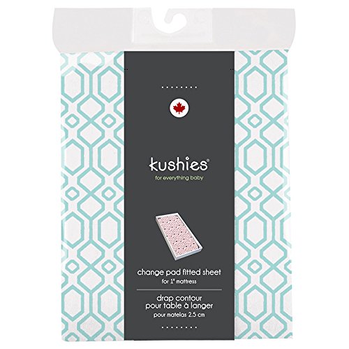 Kushies Change Pad Fitted Sheet Flannel, Octagon Turquoise