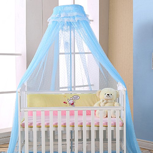 Baby Mosquito Net Baby Toddler Bed Crib Dome Canopy Netting (Blue)