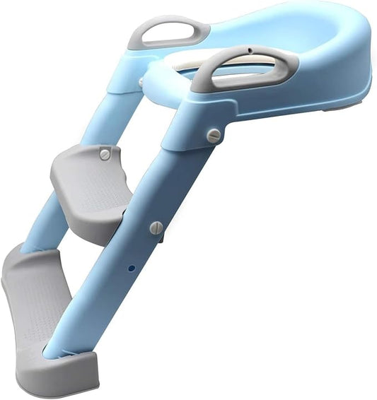 XKMT- Blue Toddler Potty Training Seat Ladder Step Toilet Girl Chair Infant Kids Bathroom Trainer [P/N: ET-BABY002-BLUE]