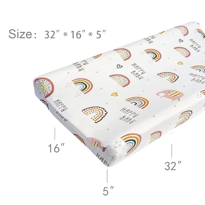 iEvolve Changing Pad Cover Ultra Soft Minky Dots Changing Table Cover Breathable Changing Table Sheet Diaper Changing Pad Cover for Baby Boys Girls (Rainbow)
