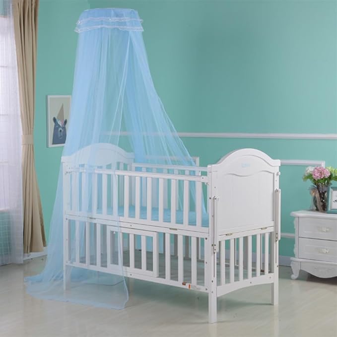 Crib Mosquito Net Baby Bed Dome Cots Mosquito Netting Toddler Bed Crib Dome Canopy Netting Hanging Bed Cover Net Mosquito Bar Frame Palace-Style Crib Bedding Set (Stand Not Included)