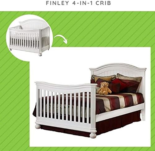 Full-Size Conversion Kit Bed Rails for Sorelle Convertible Cribs - Solid Wood Rail - Toddler and Adult Bed Rail for Full-Size Beds - Essential Nursery & Baby Furniture (Model #215, White)