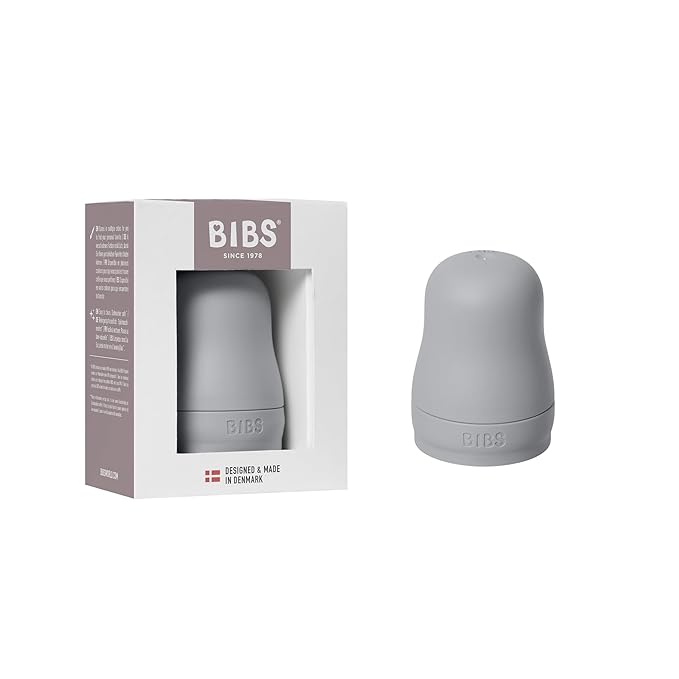 BIBS Bottle Cap Set - BPA-Free, Dishwasher Safe, Customizable Colors, Includes Milk Lock and Screw Cap - Compatible with BIBS Bottles (Sold Separately) - Cloud