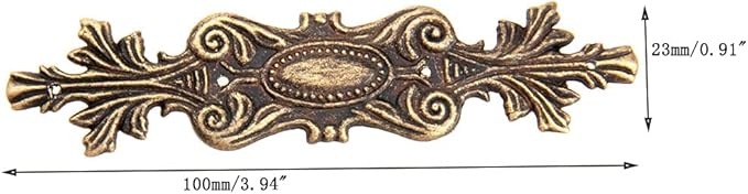 dophee 4 Pack Retro Decorative Corners Bracket, Antique Bronze Applique Furniture Chest Case Wooden Box Feet Leg Corner Protector Guard Furniture Fittings with Mounting Nails, 100x23mm/3.94"x0.91"