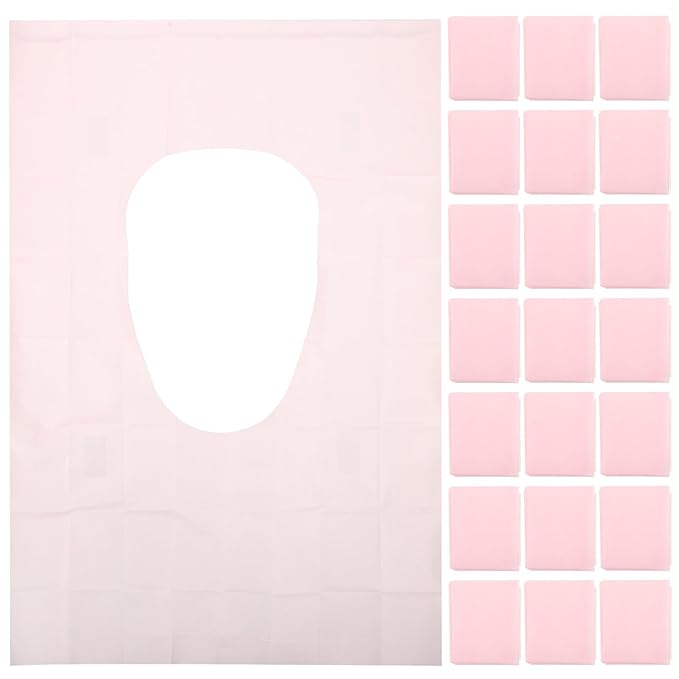 GLEAVI 50Pcs Disposable Toilet Seat Covers - Waterproof, Non-Slip, Individually Wrapped Travel Essentials for Public Restrooms, Camping, and Daily Use