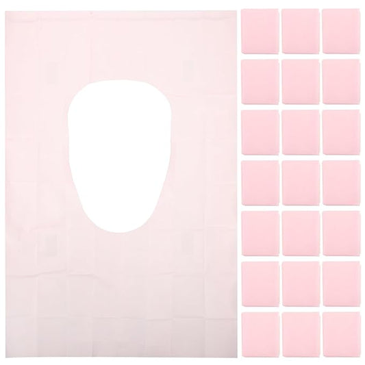 GLEAVI 50Pcs Disposable Toilet Seat Covers - Waterproof, Non-Slip, Individually Wrapped Travel Essentials for Public Restrooms, Camping, and Daily Use