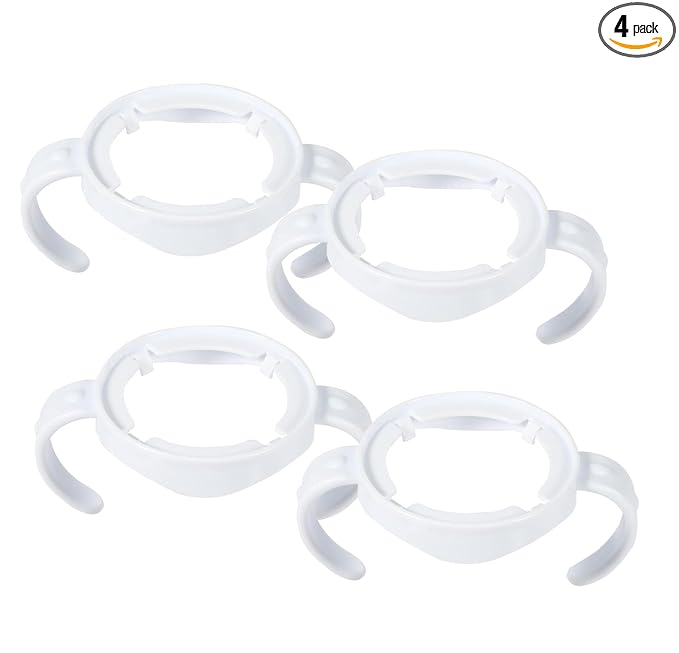 4 Packs Bottle Handles Baby Feeding Transitional Baby Feeding Nursing Bottle Holders Easy Grip Standard Plastic Handle for Avent Natural Series Baby Bottles (White)