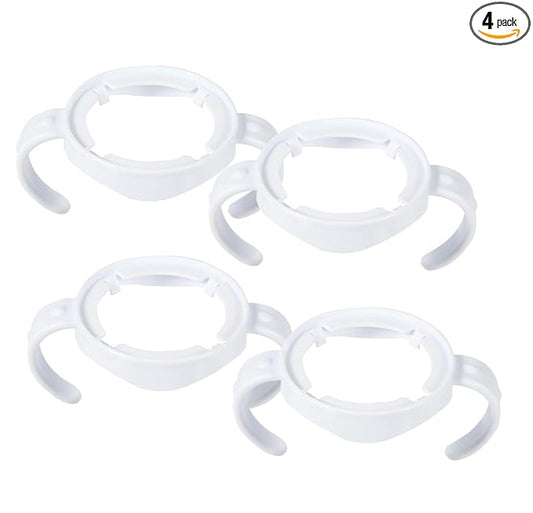 4 Packs Bottle Handles Baby Feeding Transitional Baby Feeding Nursing Bottle Holders Easy Grip Standard Plastic Handle for Avent Natural Series Baby Bottles (White)