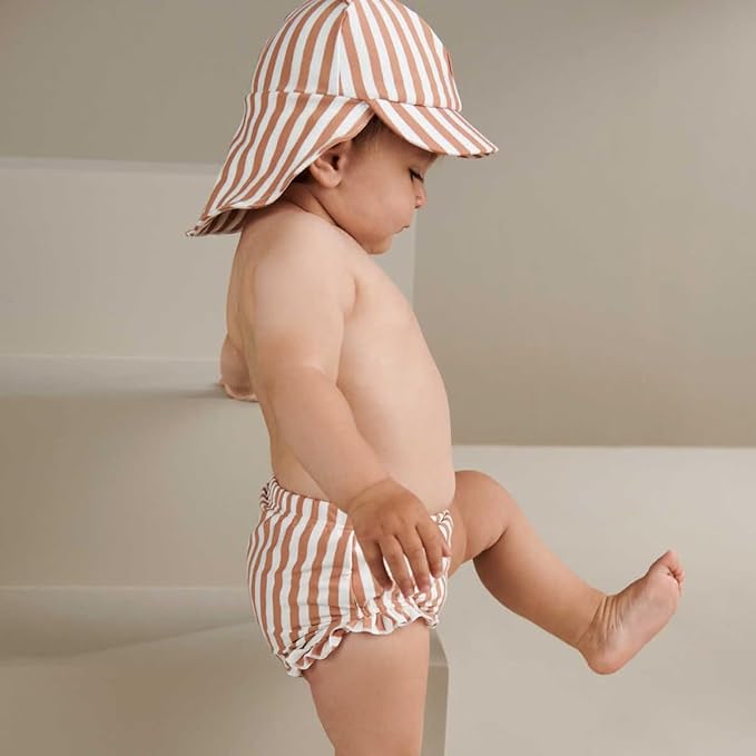 Baby Toddler Girls Swim Diapers Reusable Swim Bottoms BPA Free Swim Pants Water Diaper Red Ruffle Swimsuit 18-24 Month