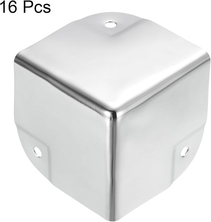 uxcell Metal Box Corner Protectors Box Edge Guard Protector 50 x 50 x 50mm Silver Tone 16pcs for Table Corners and Desk Corners