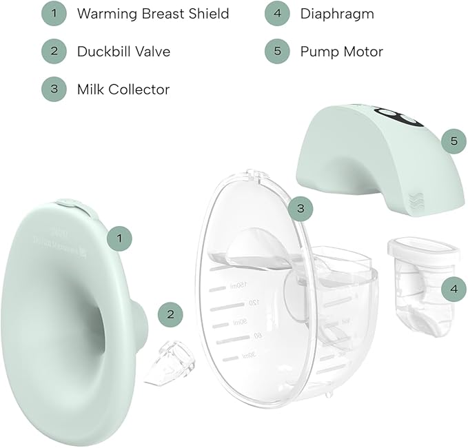 Zomee Mother’s Nature W1 Wearable Breast Pump, Hands-Free & Hospital-Grade, 12 Suction Levels, 4 Modes, Warming Technology, Mimics Baby’s Rhythm, Quiet Portable Design, BPA-Free, 2-Year Warranty