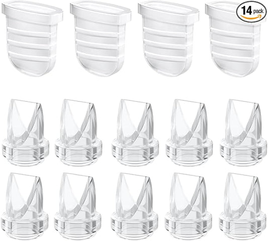 12PCS Duckbill Valves Silicone Diaphragm Compatible with eufy S1 Pro S1 E10, Lansinoh Discreet Duo, NCVI NICEGREEN Nuliie Zooawa S32 Breast Pump Parts S32 Pump Replacement, for Lansinoh Pump Parts