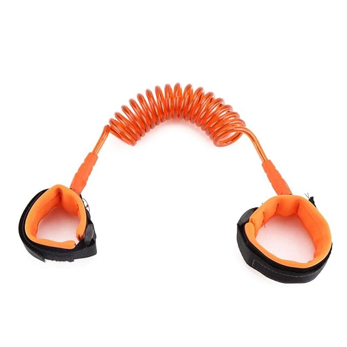 Anti Lost Wrist Link, Kids Anti lost Rope Elastic Adult Children Wristband Safety Link Walking Harness Rope for Toddlers Babies(Orange)