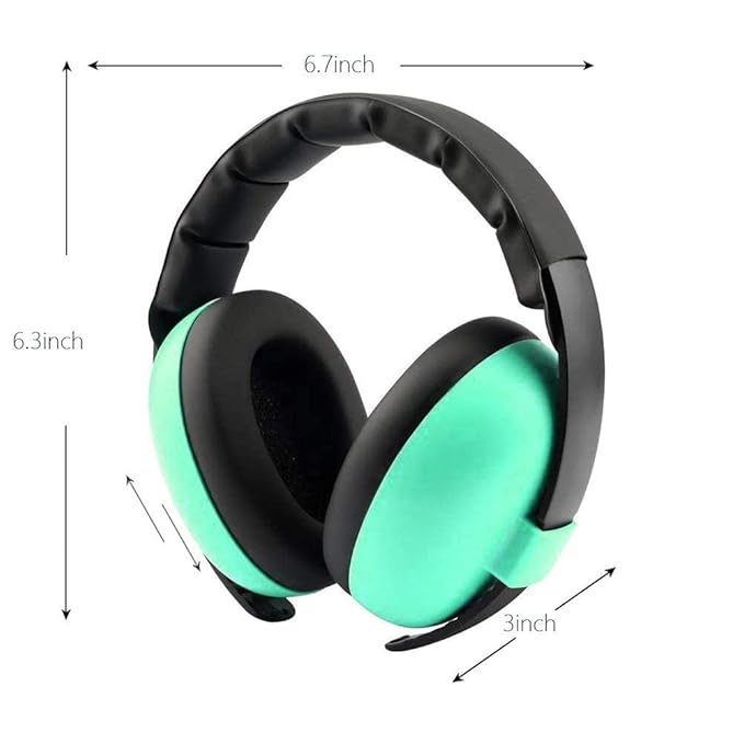 Noise Cancelling Headphones for Kids, Babies Ear Protection Earmuffs Noise Reduction for 0-3 Years Babies, Toddlers, Infant (Mint Green)