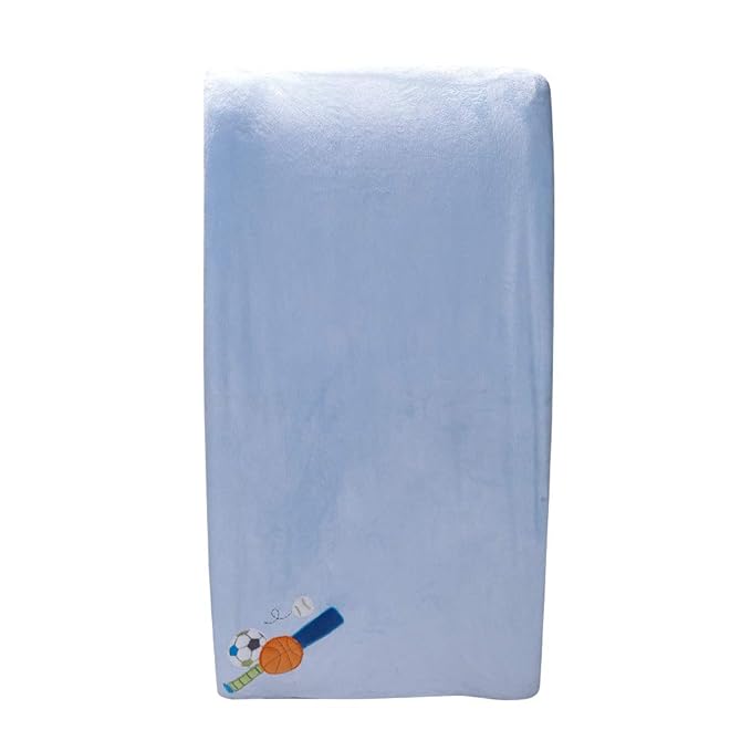 Coral Velvet Nursery Diaper Changing Table Cover Baby Girl Baby Boy Diaper Changing Pad Cover 1PC (Light Blue Sports)
