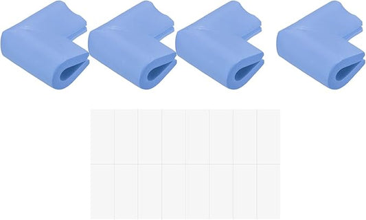 uxcell Corner Guards Edge Protectors, 4Pack U Foam Safety Bumper W Self-Adhesive Tape Furniture Corner Table Edge Guard, 2.16"x1.38"x0.315", Blue