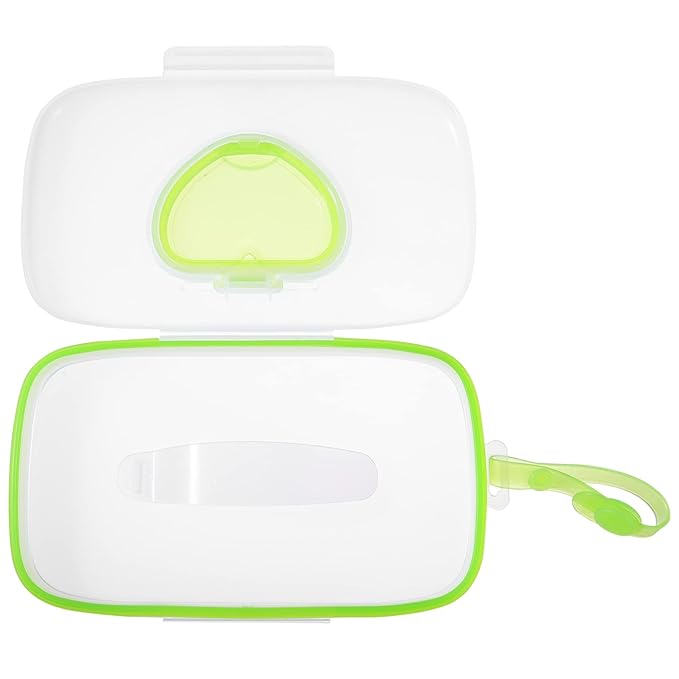 Wipes Holder Refillable Baby Wipes Dispenser Portable Wipe Dispenser Holder Baby Travel Wipe Holder Reusable Travel Box Carrier (Green)