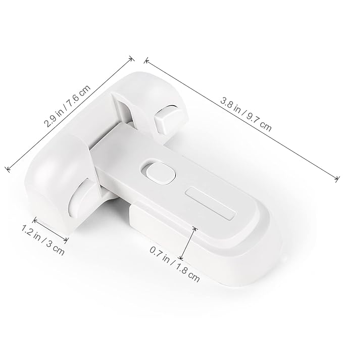 CLYMENE Refrigerator Fridge Freezer Door Lock for Kids, Child Proof Refrigerator Latch Lock to Keep Door Closed, No Tools Required and Easy Installation (White)