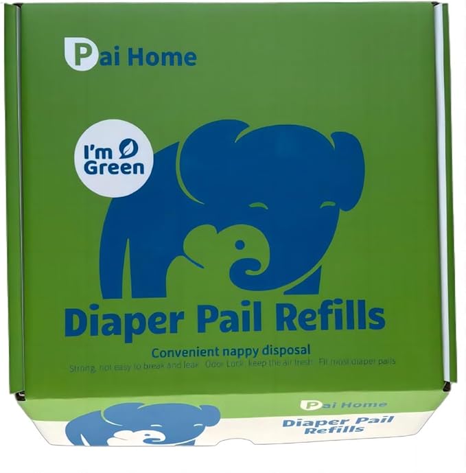 Pai Home Diaper Pail Refill Bags Compatible with Diaper Pails, 5-Pack, 1350 Count