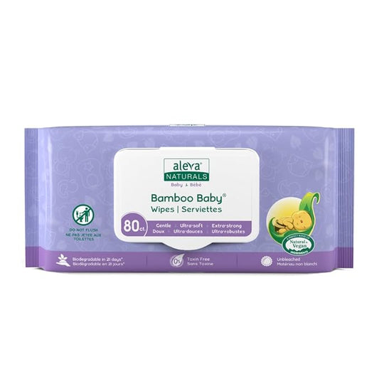 Aleva Naturals Bamboo Baby Wipes - 80 ct