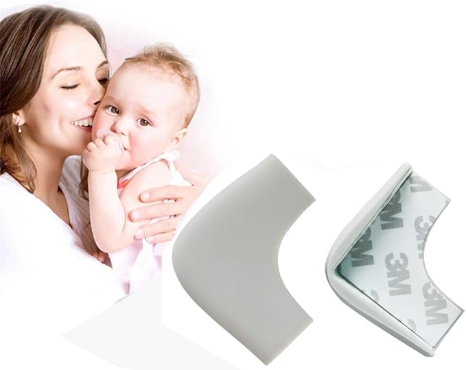 Corner Protector for Baby (8 Pack), Safety Silicone Corner Guards – Childproof Protectors for Sharp Table & Furniture Edges, Soft & Non-Toxic, Easy Installation, Fits All Surfaces – White