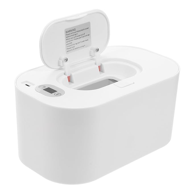 Toyvian Portable USB Baby Wipe Warmer with Adjustable 104-140 F Temperature Display Compact Heating Box for Comfortable Diaper Changes at Home and Outdoors