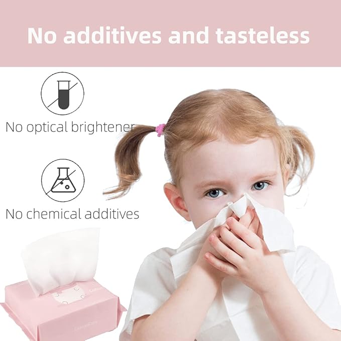 Baby Dry Wipe,100% Cotton,dry wipe cotton tissues,baby sensitive skin,taking care of baby skin,7.9 x 4.7 in 6-Pack (600 Count)