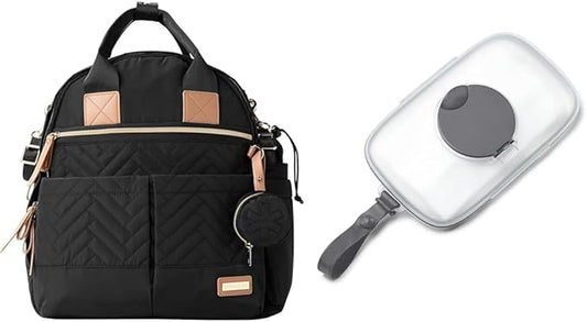 Skip Hop Baby Diaper Bag and Travel Essentials Gift Set with Diaper Bag, Wipes Case, and Pacifier Pocket, Suite