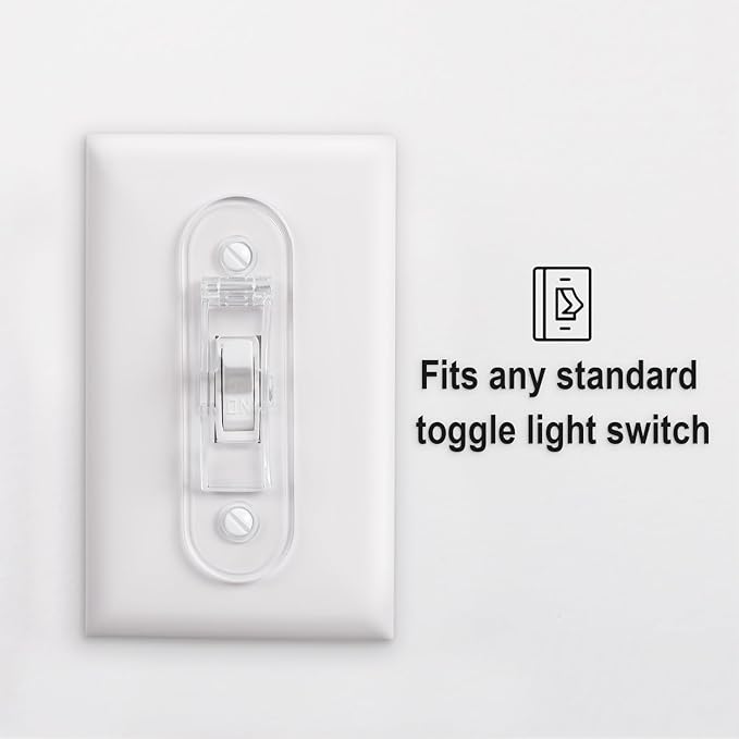Wall Switch Guard, Childproof Light Switch Cover Guard | Toggle Style | Light Switch Protection | Lock Toggle Switch in On or Off Position | 1 Pack, Clear