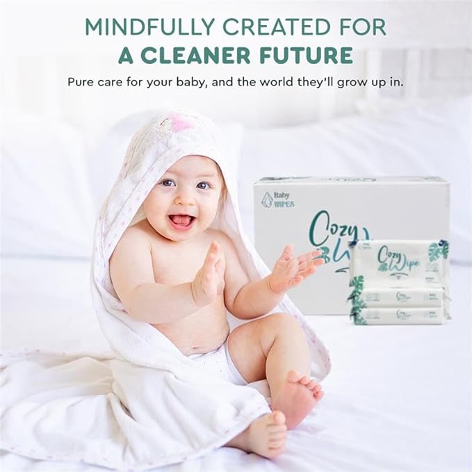 Water Based Baby Wipes, 99.9% Purified Water, Unscented & Gentle for Sensitive Skin, Plastic-Free, 9 Packs (60 Wipes Each) – Safe for Newborns & Toddlers