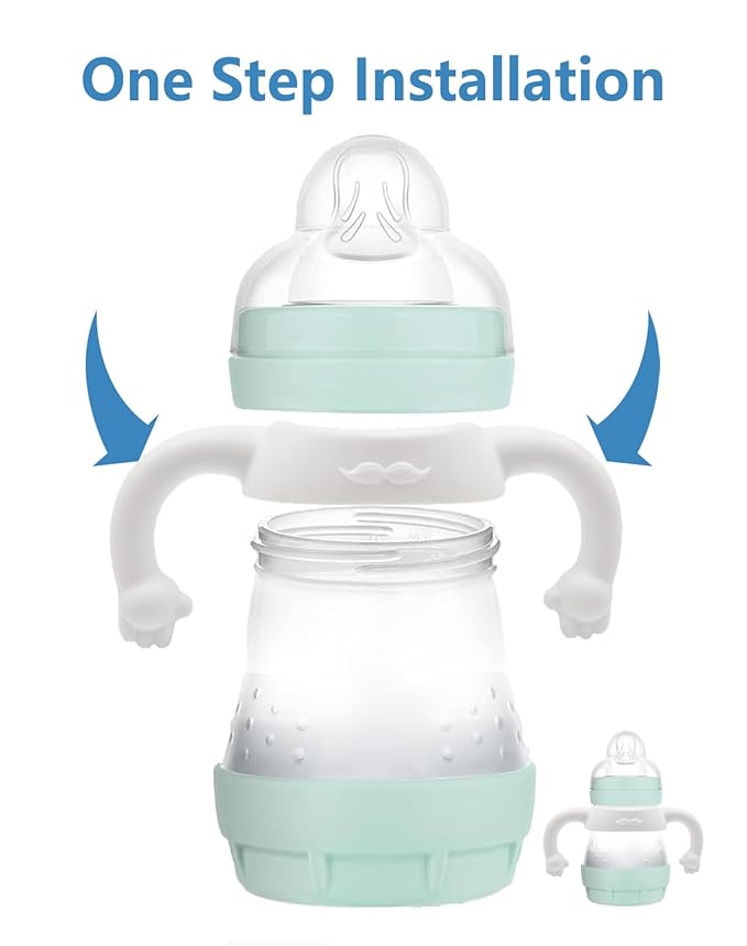 6 Pack Baby Bottle Handles Compatible with Mam Bottle, Bottle Holder for Baby