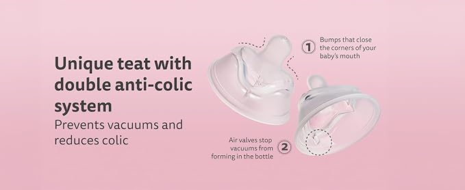 Herobility Double Anti-Colic Silicone Nipples, Baby Bottle Teats, Breast Like Shaped Nipples - Fits Herobility's & Eco Baby Bottles | Pack of 2 (X-Small Size)