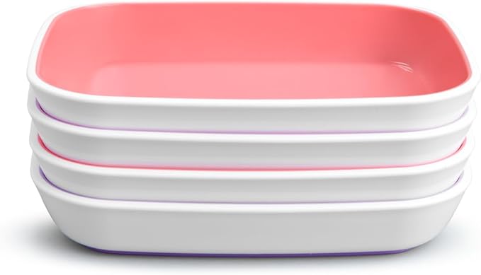 Munchkin® Splash™ 4 Piece Toddler Plates, Pink/Purple