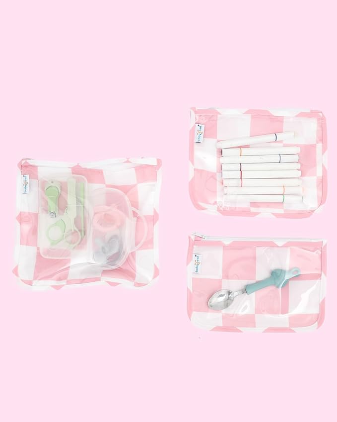 babygoal Waterproof Wet Dry Bags 2 Pack with 3pcs Clear Travel Bags for Beach, Baby Cloth Diapers, Swimsuit, Pump Parts, Pool, Gym, Toiletries,Makeup Cosmetics