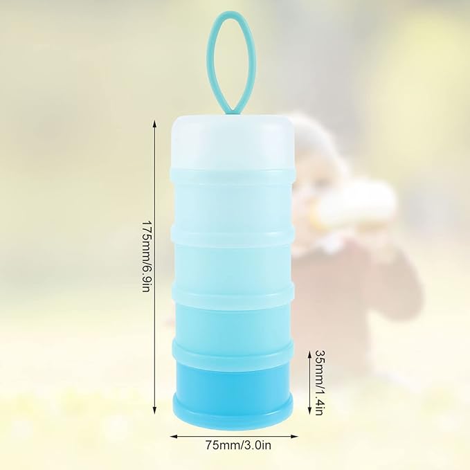 2 PCS 4 Layers Sakura Baby Milk Formula Dispenser & Container Box for Travel (Blue)