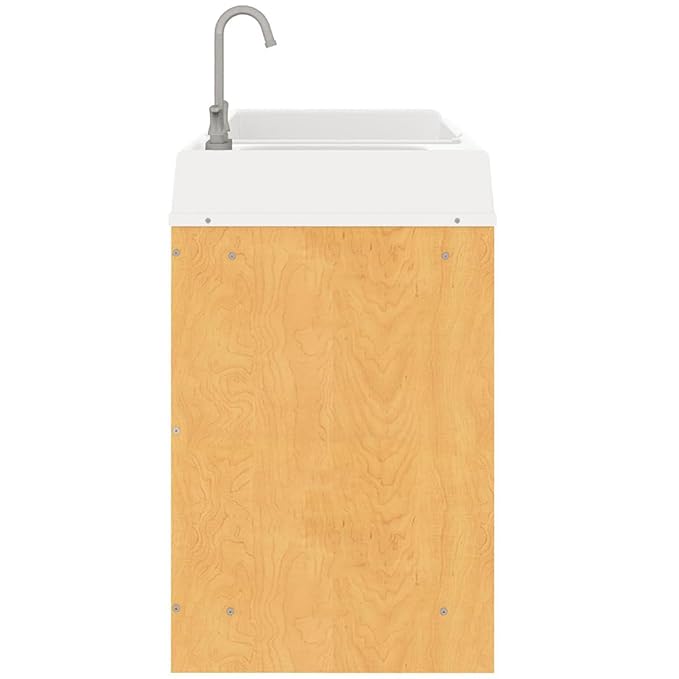 Tot Mate Toddler Diaper Changing Table with Stairs (Right) and Sink (Left) - Ideal Infant Changing Station for Home, Nursery, Daycare - 59-1/2" Wide, Assembled Baby Changer (Maple)