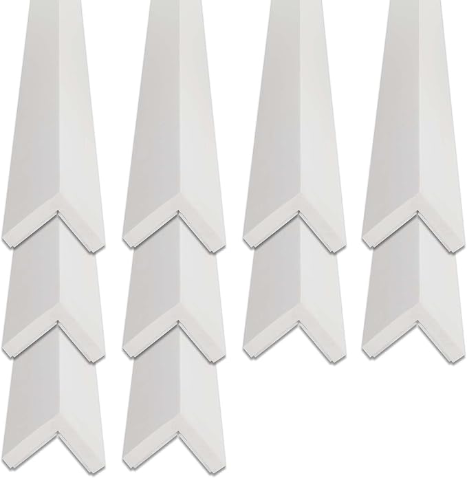 Outwater White 2" X 2" Wall Corner Protector Trim with Adhesive, 8FT Length, 10 Pack