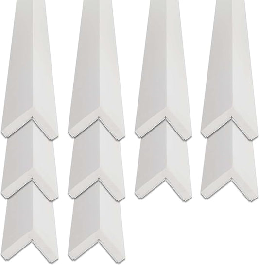 Outwater White 2" X 2" Wall Corner Protector Trim with Adhesive, 8FT Length, 10 Pack