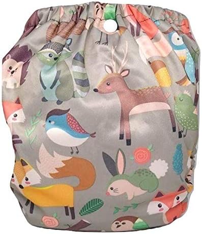 XL Cloth Diaper Cover for Big Kids 30-70 Pounds, Reusable Cloth Nappy Wrap for Children 13-30 Kgs (Forest Animals)