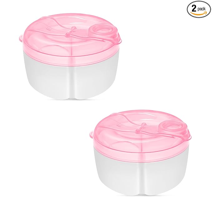 Accmor Baby Formula Dispenser On The Go, Formula Container to Go, Non-Spill Rotating Three-Compartment Formula Dispenser and Snack Storage Container for Infant Toddler Traveling