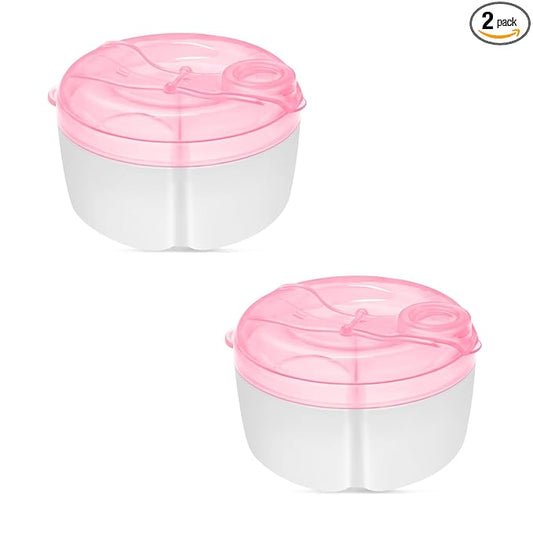 Accmor Baby Formula Dispenser On The Go, Formula Container to Go, Non-Spill Rotating Three-Compartment Formula Dispenser and Snack Storage Container for Infant Toddler Traveling