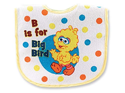 Sesame Beginnings Bottle Bank Gift Set - 8 Piece Baby kit Includes 9 oz Baby Bottle, bib, Bottle Brush, Snack Container with lid, Brush and Comb All in Large Bottle Bank - Big Bird Yellow