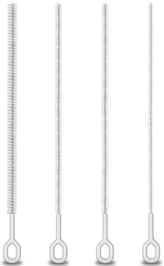 Heavy Duty Straw Cleaner Brush - 4 Pack 12.6 Inch Flexible Full-Cover Brushes with Large Handle, Reusable Pipe & Tube Cleaner Set (0.23", 0.31", 0.39", 0.47" Diameters)