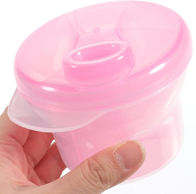Healifty Rotating Milk Powder Box Baby Formula Dispenser Portable Storage Container Food Divider for Travel and Outdoor Use 3.74X3.34X3.34 Inch