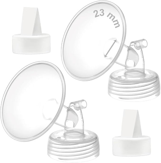 Maymom 23 mm Flange and Duckbill Valve Compatible with Spectra S1 S2 9 Plus Not Original Pump Parts Replace Spectra S2 Pump Parts Flange Duckbill Valve