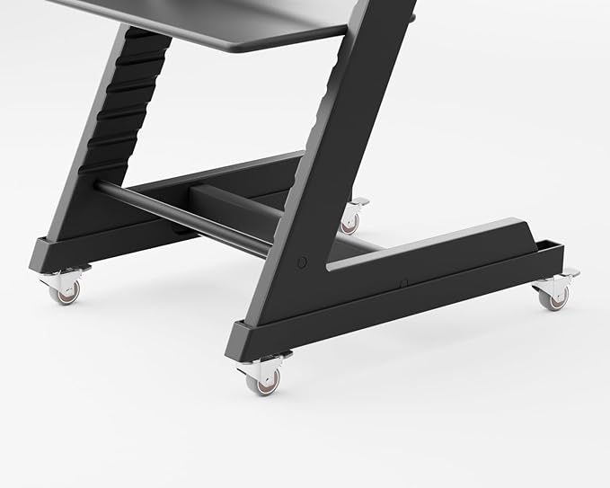 Wheels Compatible with Stokke Tripp Trapp High Chair, 360°Flexible Swivel,Silent casters, Easy Installation Without Drilling, Prevents Damage to the high Chair (Black, Handbrake Wheel)