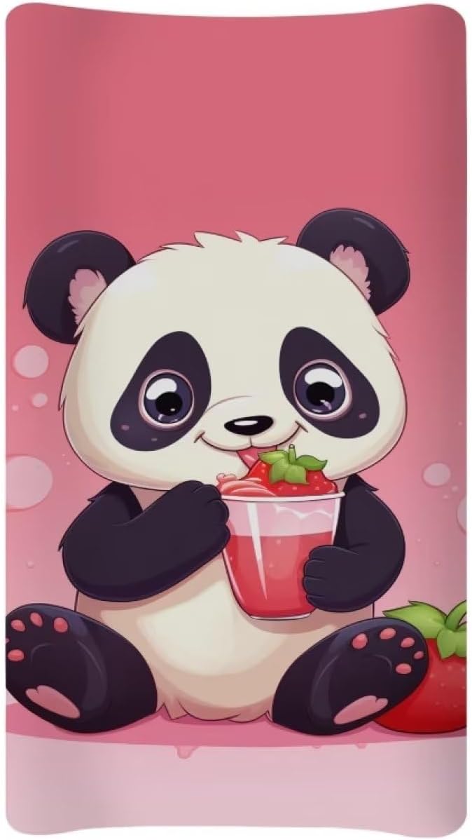 Changing Pad Covers for Boys Girls, Panda Diaper Changing Table Pad Cover Soft Breathable Changing Mat Cover for 32''x16" Cute Birthday Gifts for Baby